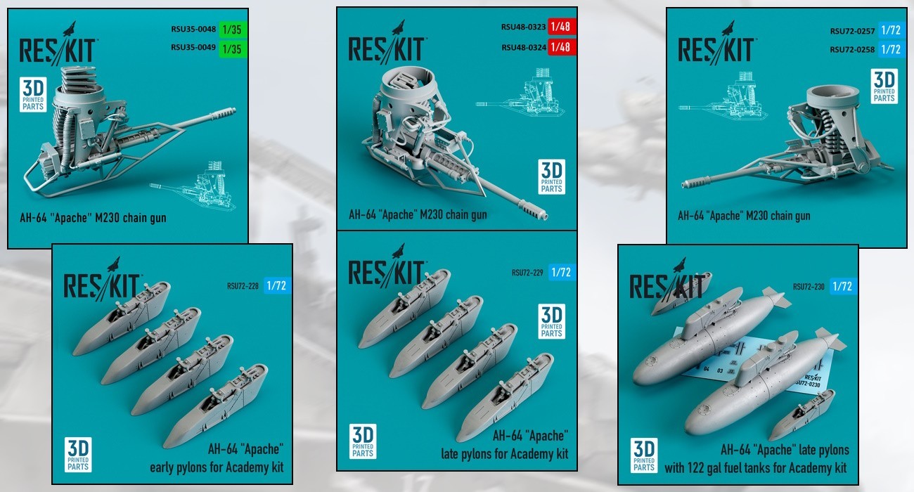 AH-64 Apache M230 Gun, Pylon & Fuel Tank Sets Released