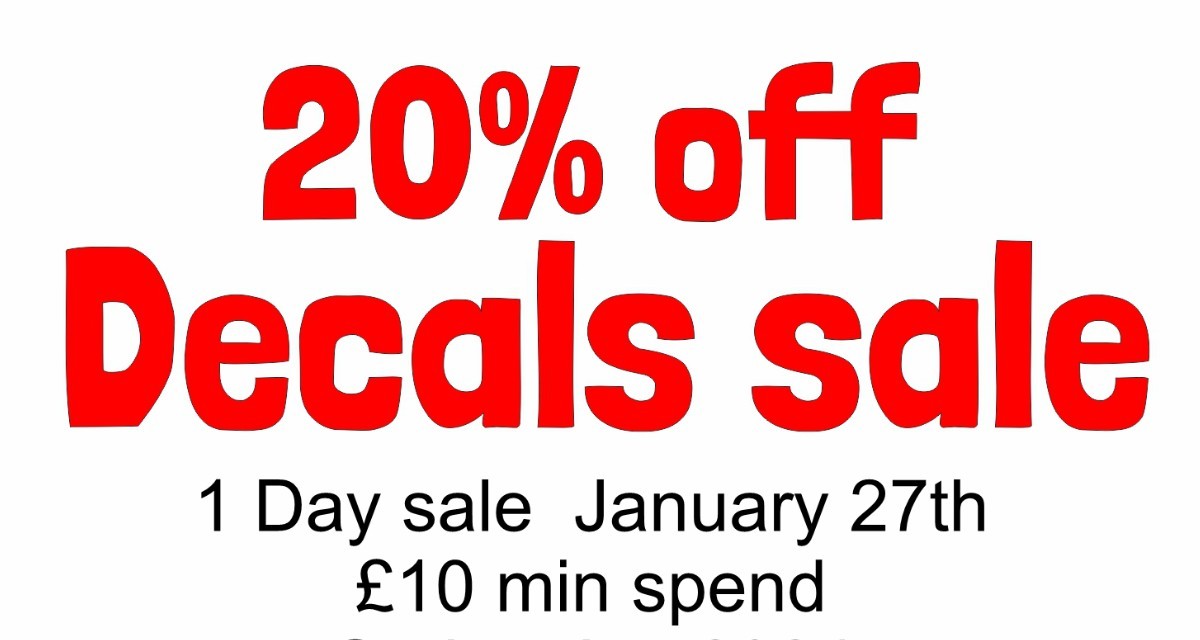 One-day Decals Sale.