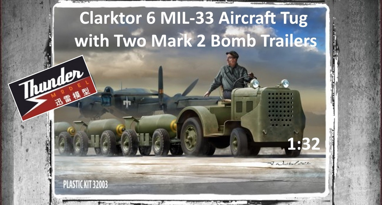 Clarktor 6 MIL-33 Aircraft Tug with Two Mark 2 Bomb Trailers
