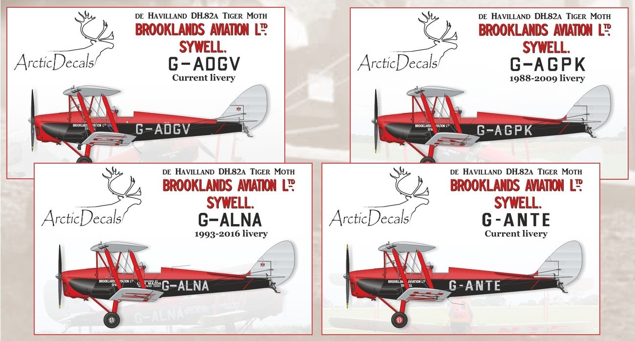 1:48 Brooklands Tiger Moths Decals & Masks