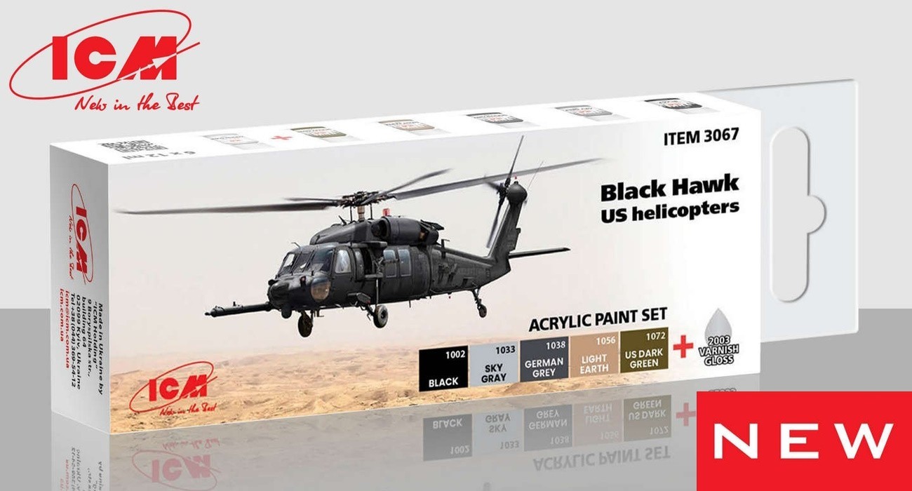 SOON ON SALE: Acrylic paints set for Black Hawk US helicopters