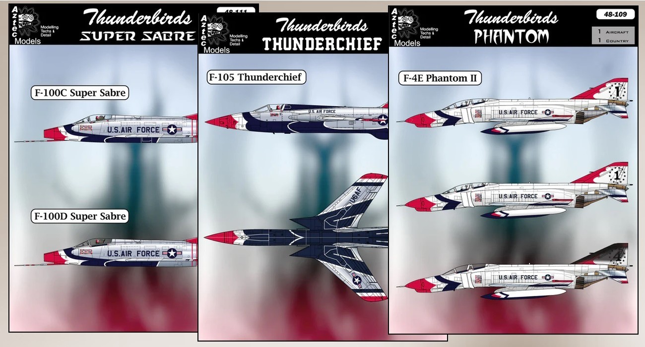 Decals: F-100/F-105/F-4 Thunderbirds Released