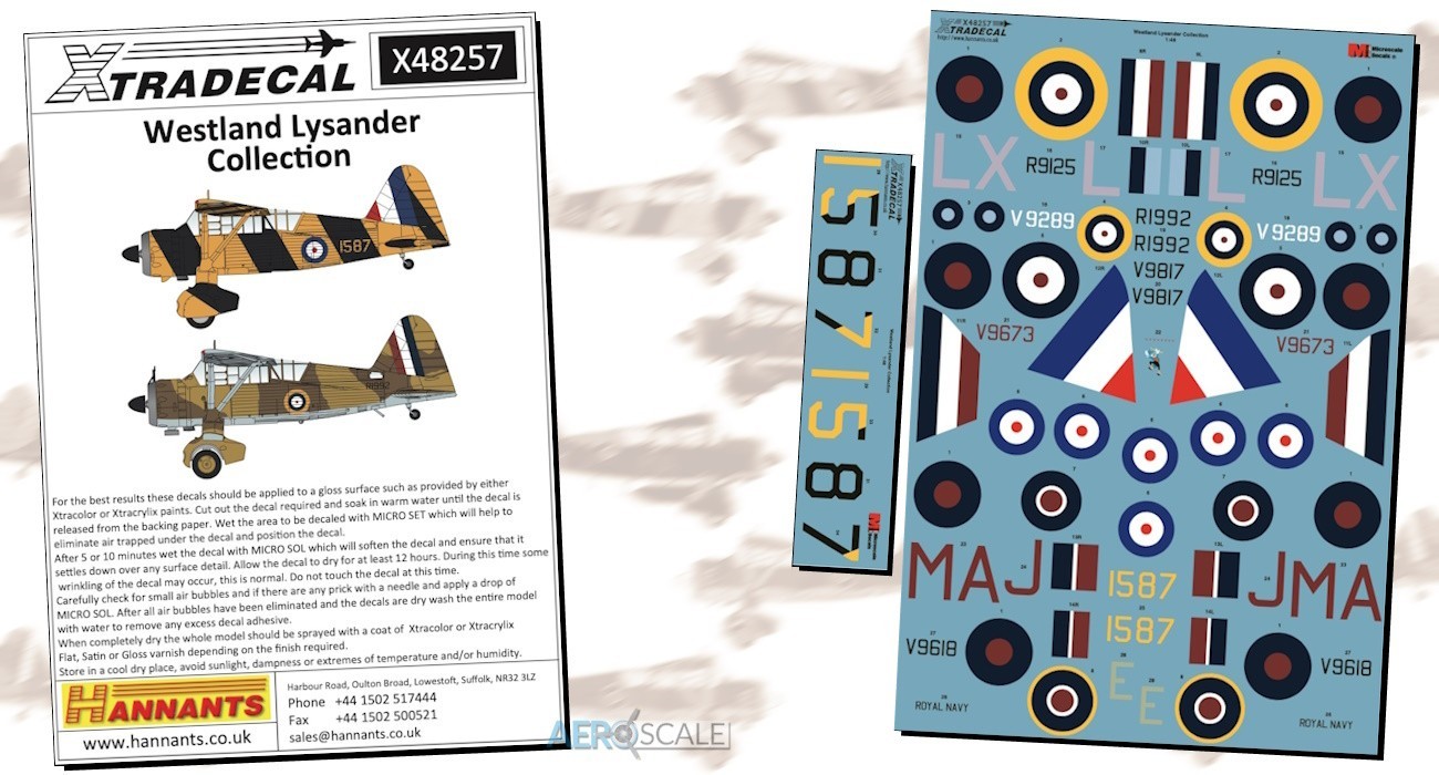 Decals: Westland Lysander Planned