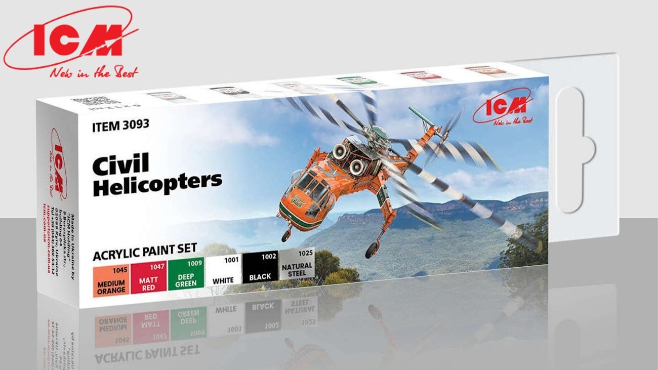 SOON ON SALE: Acrylic paint set for Civil Helicopters
