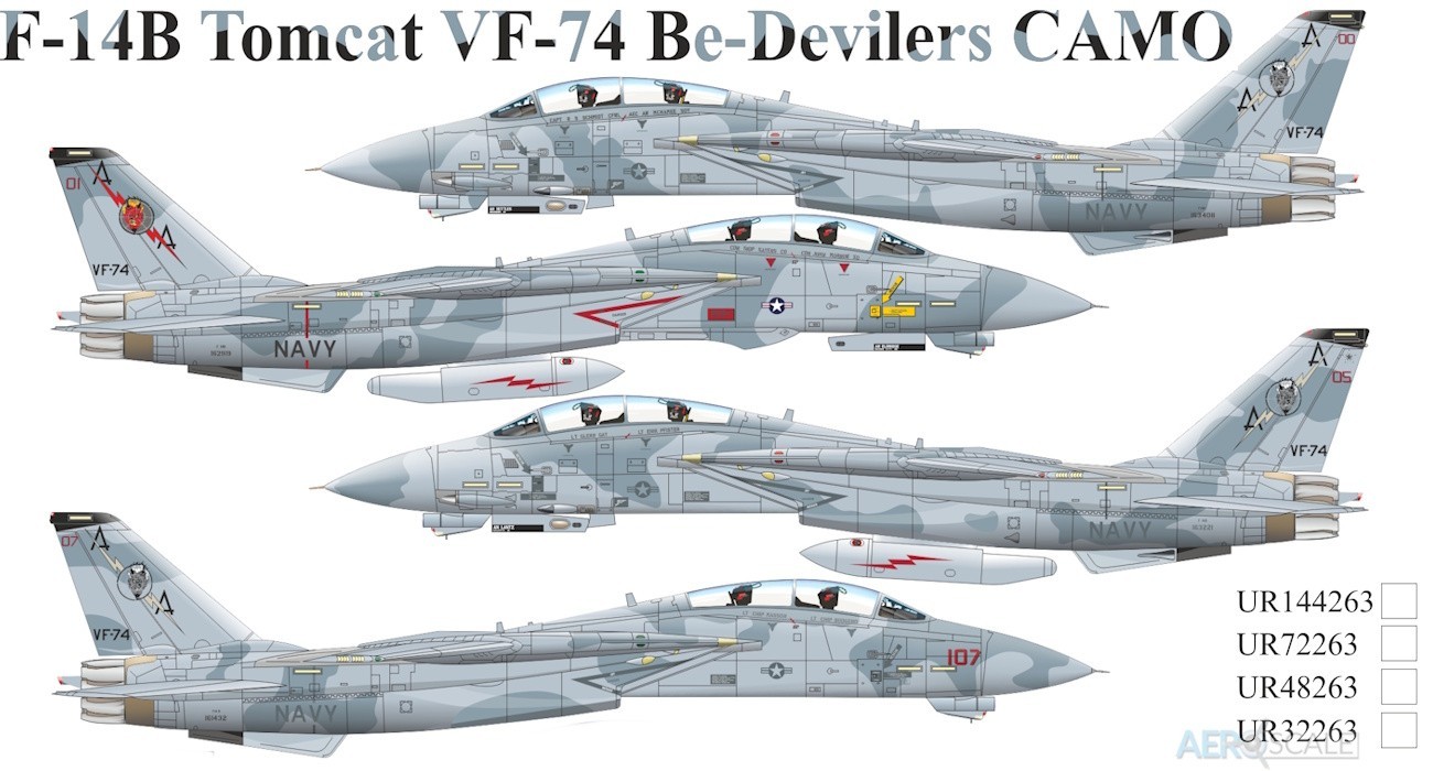 Decals: F-14B Tomcat VF-74 Be-Devilers