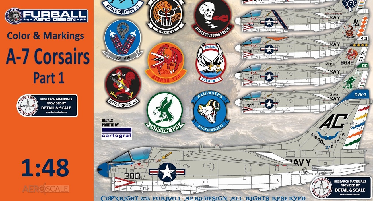 Decals: Colors and Markings of A-7B/E Corsair II
