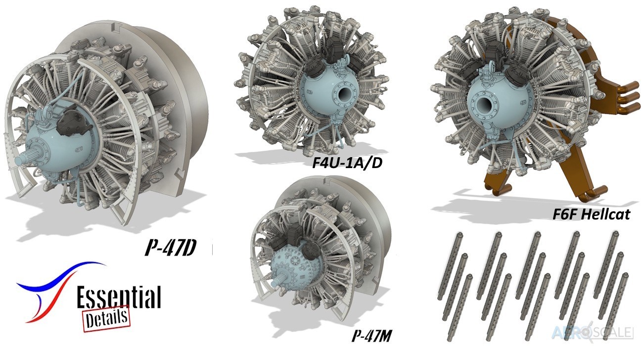 Thunderbolt, Corsair & Hellcat Engines Plus Gun Barrels Released