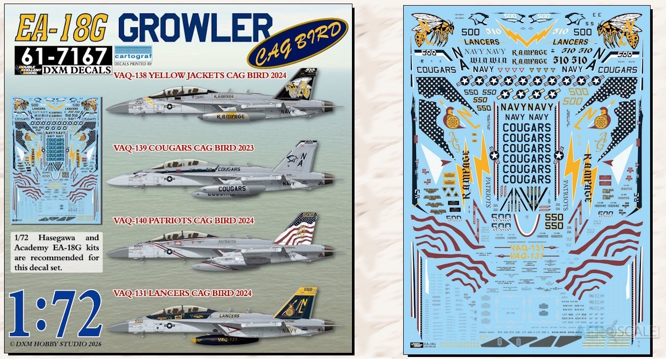 Decals: USN EA-18G Growler CAG Birds Released