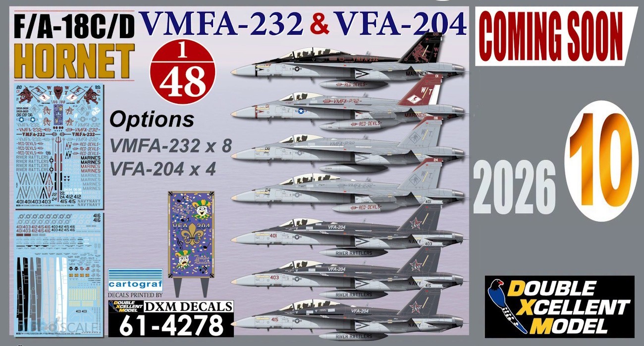 Decals: Hornets VMFA-232 & VFA-204